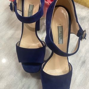Velvet Blue Prada Heels.